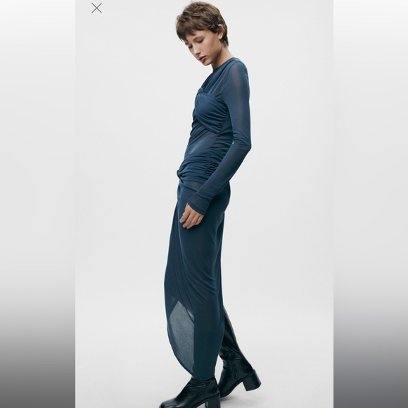 ZARA Collection Knotted Asymmetric Dress Size-L - Picture 7 of 13